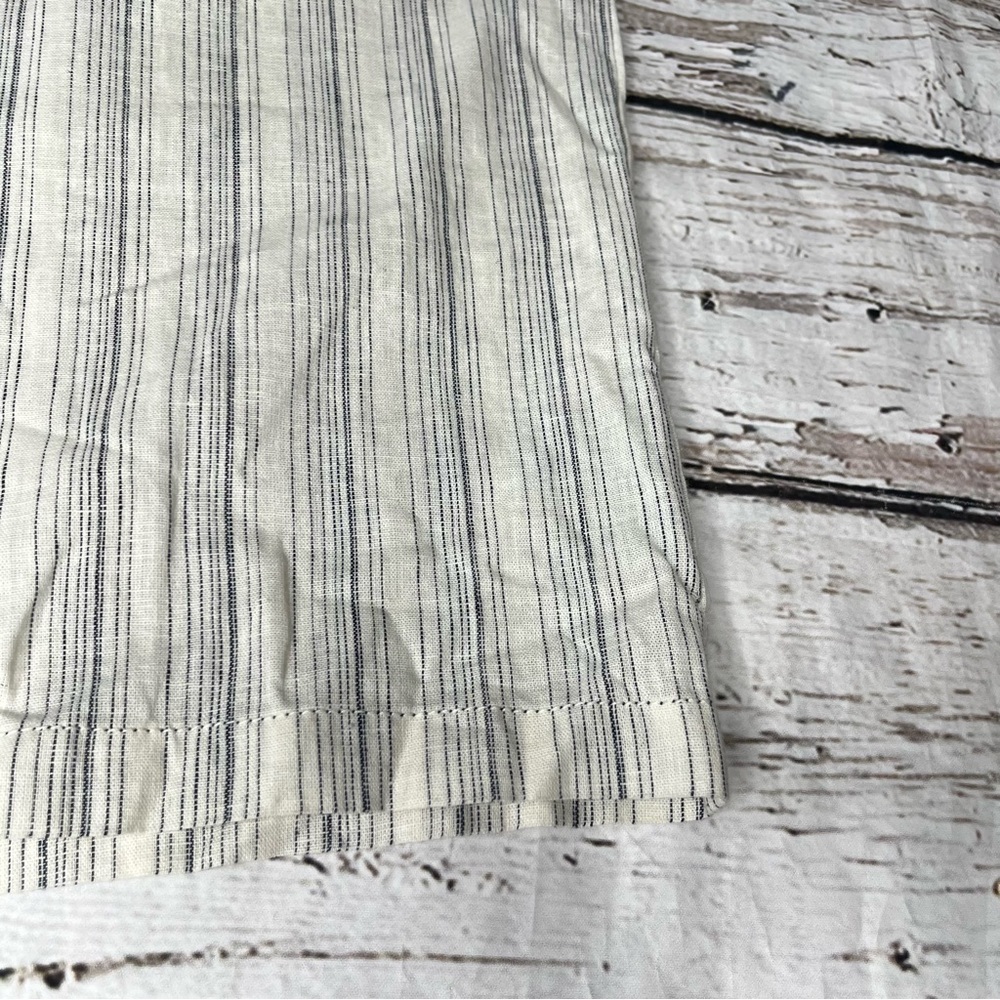 Max Studio High Waisted Striped Cropped Linen Pants Size L - Picture 5 of 6